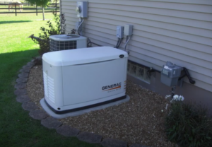 backup generator behind house