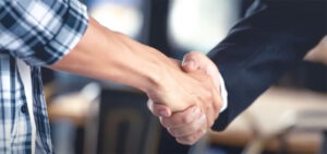 Two men shaking hands