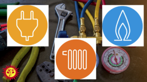 heating and cooling hvac icons
