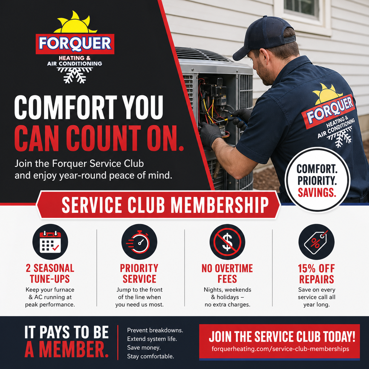 Forquer's HVAC Service Club Membership in Northeast Ohio